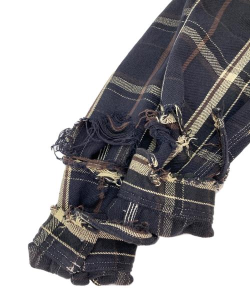 BOWWOW（バウワウ）BOWWOW (バウワウ) REPAIR AGEING FLANNEL SHIRTS ブラック サイズ:XLの古着・服飾アイテム