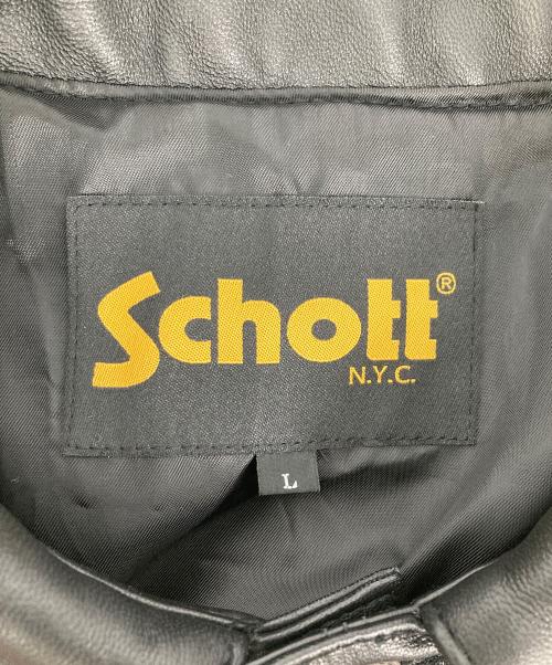 Schott（ショット）shott (ショット) JOURNAL STANDARD (ジャーナルスタンダード) 別注レザーカバーオール ブラック サイズ:Lの古着・服飾アイテム
