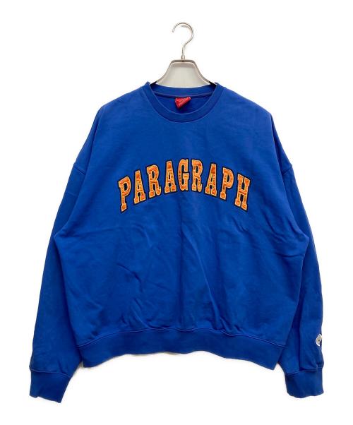 paragraph（パラグラフ）Paragraph (パラグラフ) ロゴ刺繍スウェット ブルー サイズ:4の古着・服飾アイテム
