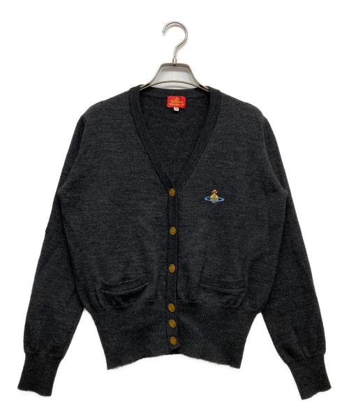Vivienne Westwood（ヴィヴィアンウエストウッド）Vivienne Westwood (ヴィヴィアンウエストウッド) ロゴ刺繍カーディガン ブラック サイズ:42の古着・服飾アイテム