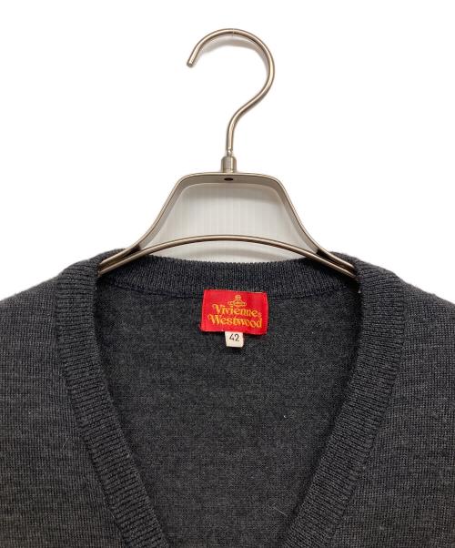 Vivienne Westwood（ヴィヴィアンウエストウッド）Vivienne Westwood (ヴィヴィアンウエストウッド) ロゴ刺繍カーディガン ブラック サイズ:42の古着・服飾アイテム