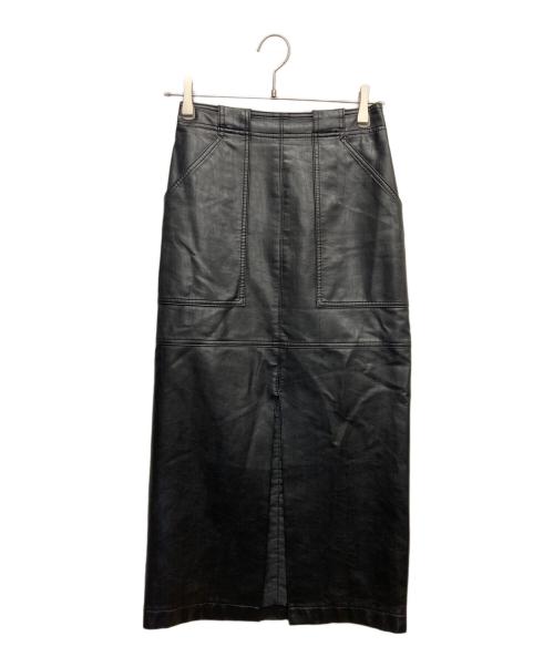 PUBLIC TOKYO（パブリックトウキョウ）PUBLIC TOKYO (パブリックトウキョウ) フェイクレザースカート ブラック サイズ:2の古着・服飾アイテム