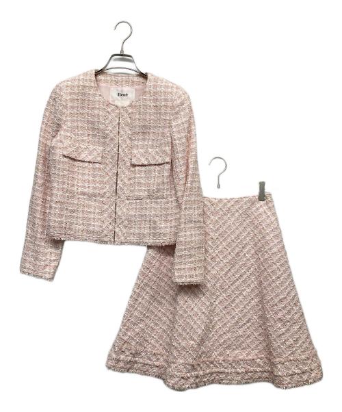 Rene（ルネ）Rene (ルネ) ツイードセットアップ ピンク サイズ:36の古着・服飾アイテム