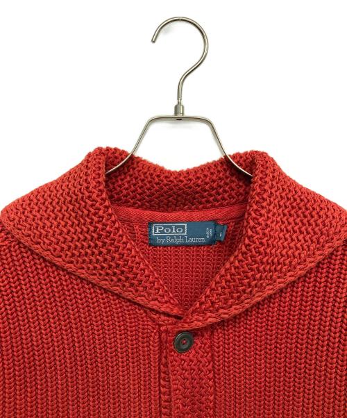 POLO RALPH LAUREN（ポロ・ラルフローレン）POLO RALPH LAUREN (ポロ・ラルフローレン) ショールカラーカーディガン レッド サイズ:XSの古着・服飾アイテム