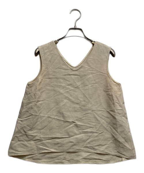 BALLSEY（ボールジィ）BALLSEY (ボールジィ) リネン混ノースリーブブラウス ベージュ サイズ:38の古着・服飾アイテム