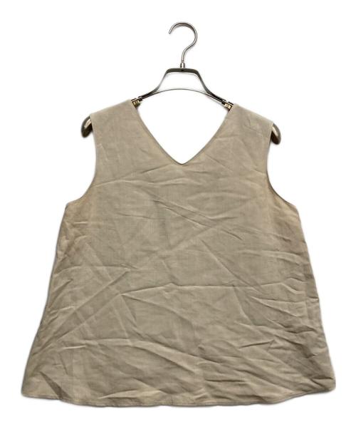 BALLSEY（ボールジィ）BALLSEY (ボールジィ) リネン混ノースリーブブラウス ベージュ サイズ:38の古着・服飾アイテム