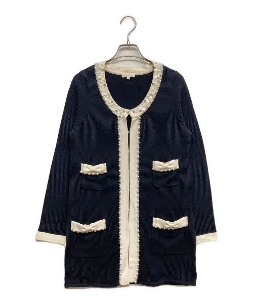 TO BE CHIC（トゥービーシック）TO BE CHIC (トゥービーシック) ニットカーディガン ネイビー サイズ:2の古着・服飾アイテム