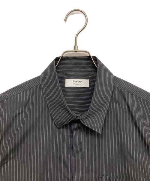 theory（セオリー）theory (セオリー) ストライプシャツ ブラック サイズ:Mの古着・服飾アイテム