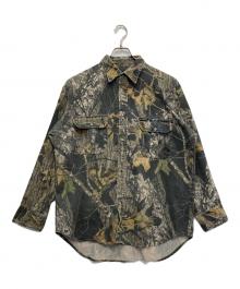 WOLF MOUNTAIN（ウルフマウンテン）の古着「リアルツリー柄シャツ」｜グリーン