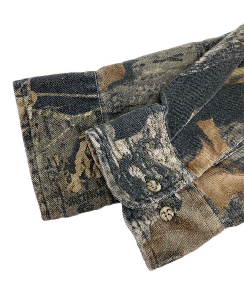 WOLF MOUNTAIN（ウルフマウンテン）WOLF MOUNTAIN (ウルフマウンテン) リアルツリー柄シャツ グリーン サイズ:Lの古着・服飾アイテム