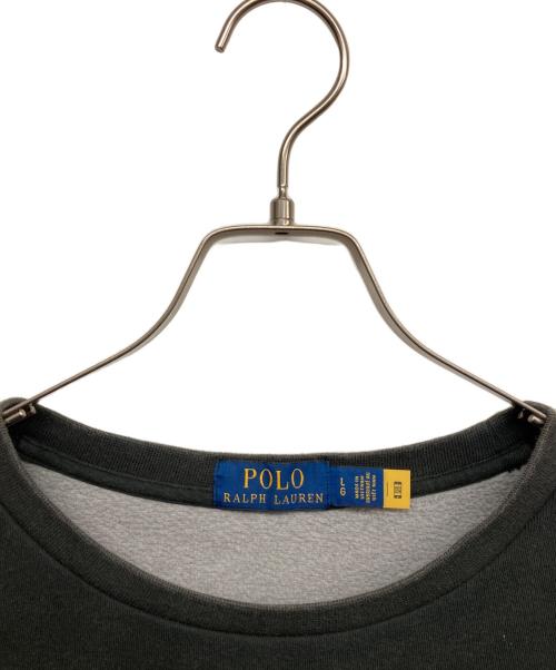 POLO RALPH LAUREN（ポロ・ラルフローレン）POLO RALPH LAUREN (ポロ・ラルフローレン) 刺繍ロゴスウェット ブラック サイズ:Lの古着・服飾アイテム