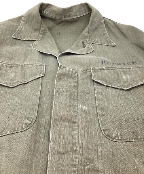 USMC（ユーエスエムシー）USMC (ユーエスエムシー) 50s P53 Herring Bone Twill Jacket グリーン サイズ:不明（印字消）の古着・服飾アイテム