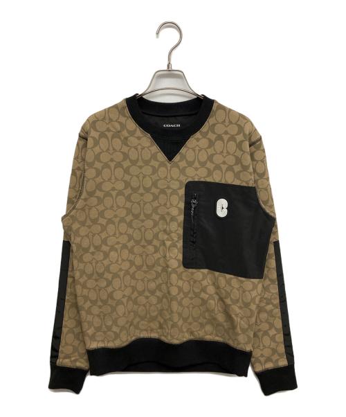 COACH（コーチ）COACH (コーチ) シグネチャープリントスウェット ブラウン サイズ:Ｓの古着・服飾アイテム
