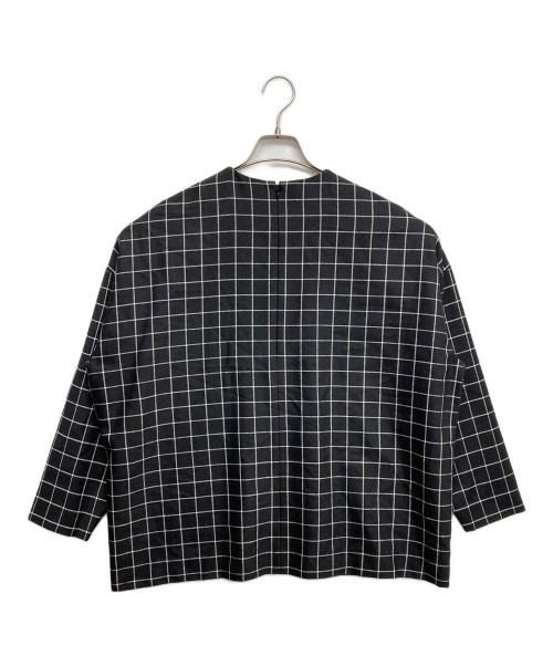 ENFOLD（エンフォルド）ENFOLD (エンフォルド) チェックブラウス ブラック サイズ:38の古着・服飾アイテム