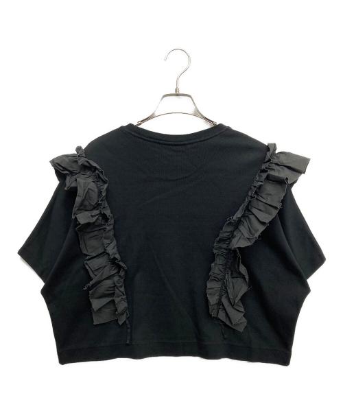 ASTRAET（アストラット）ASTRAET (アストラット) フライス フリル半袖カットソー ブラック サイズ:FREEの古着・服飾アイテム