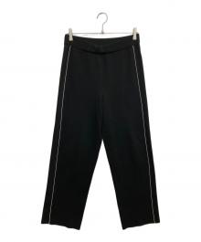 icB（アイシービー）の古着「シンセティックダブルフェイス ニットトラックパンツ」｜ブラック