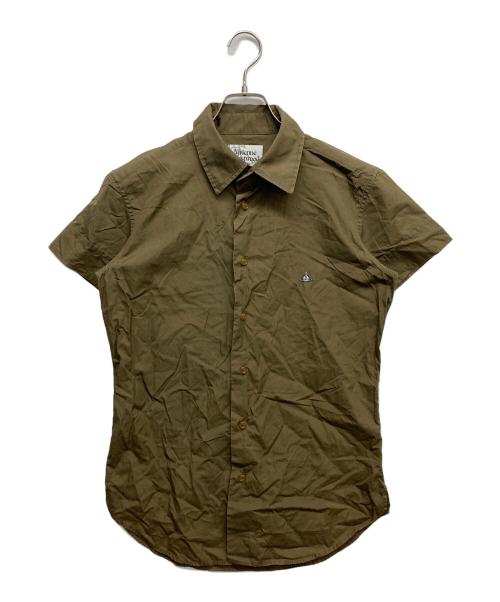 Vivienne Westwood man（ヴィヴィアン ウェストウッド マン）Vivienne Westwood man (ヴィヴィアン ウェストウッド マン) コットン半袖シャツ ブラウン サイズ:46の古着・服飾アイテム