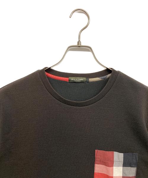 BLACK LABEL CRESTBRIDGE（ブラックレーベル クレストブリッジ）BLACK LABEL CRESTBRIDGE (ブラックレーベル クレストブリッジ) チェック柄ポケットクルーネック ブラウン サイズ:Lの古着・服飾アイテム