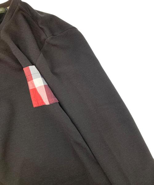 BLACK LABEL CRESTBRIDGE（ブラックレーベル クレストブリッジ）BLACK LABEL CRESTBRIDGE (ブラックレーベル クレストブリッジ) チェック柄ポケットクルーネック ブラウン サイズ:Lの古着・服飾アイテム