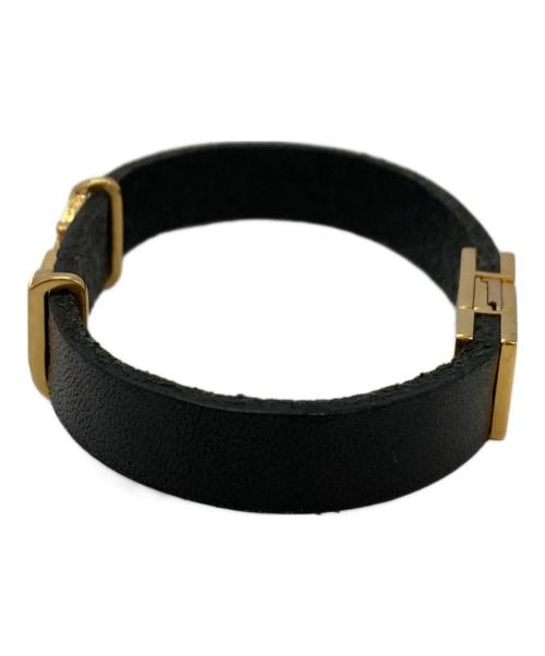 Yves Saint Laurent（イヴサンローラン）Yves Saint Laurent (イヴサンローラン) ロゴブレスレット ブラックの古着・服飾アイテム