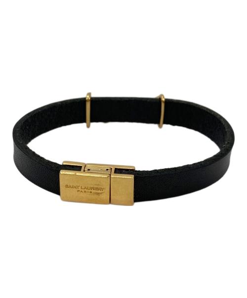 Yves Saint Laurent（イヴサンローラン）Yves Saint Laurent (イヴサンローラン) ロゴブレスレット ブラックの古着・服飾アイテム