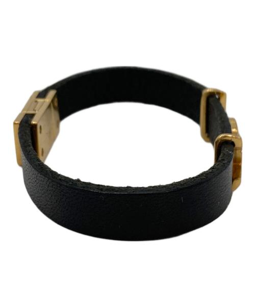 Yves Saint Laurent（イヴサンローラン）Yves Saint Laurent (イヴサンローラン) ロゴブレスレット ブラックの古着・服飾アイテム