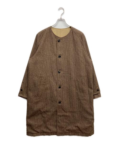 UNFOLK（アンフォーク）UNFOLK (アンフォーク) Reversible nocollar coat ベージュ サイズ:2の古着・服飾アイテム