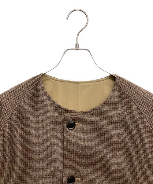 UNFOLK（アンフォーク）UNFOLK (アンフォーク) Reversible nocollar coat ベージュ サイズ:2の古着・服飾アイテム