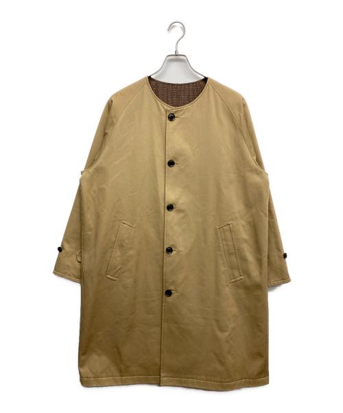 UNFOLK（アンフォーク）UNFOLK (アンフォーク) Reversible nocollar coat ベージュ サイズ:2の古着・服飾アイテム