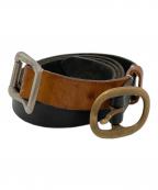 KOLORカラー）の古着「レザーベルト」｜ブラック