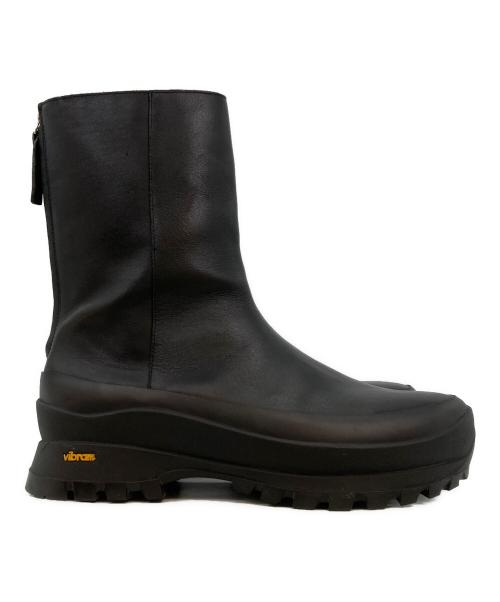 H（アッシュ）H (アッシュ) ジップアップブーツ ブラック サイズ:27.5の古着・服飾アイテム