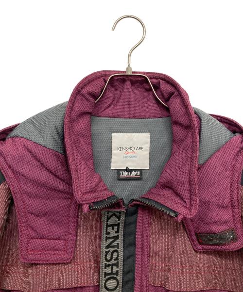 KENSHO ABE HOMME（ケンショウアベオム）KENSHO ABE HOMME (ケンショウアベオム) シンサレート 中綿 マルチポケット ギミック マウンテンジャケット ピンク サイズ:Lの古着・服飾アイテム