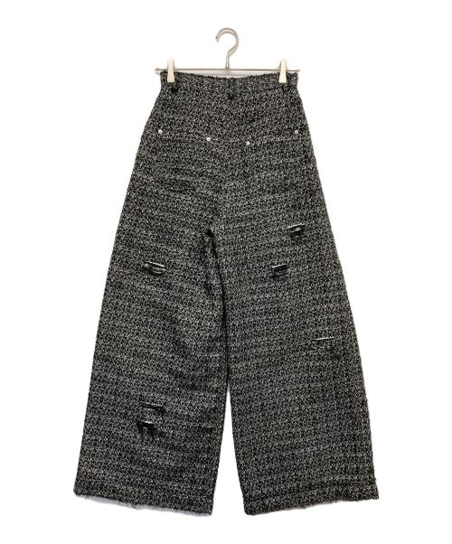 MAISON SPECIAL（メゾンスペシャル）MAISON SPECIAL (メゾンスペシャル) ツイードダメージワイドパンツ ブラック サイズ:38の古着・服飾アイテム