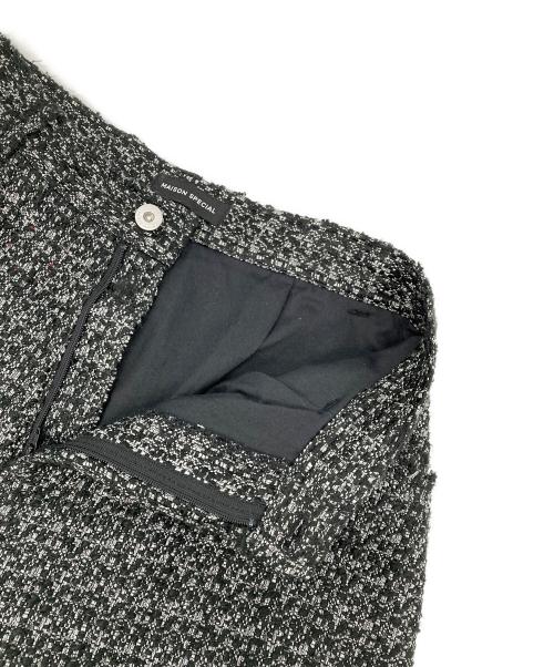 MAISON SPECIAL（メゾンスペシャル）MAISON SPECIAL (メゾンスペシャル) ツイードダメージワイドパンツ ブラック サイズ:38の古着・服飾アイテム