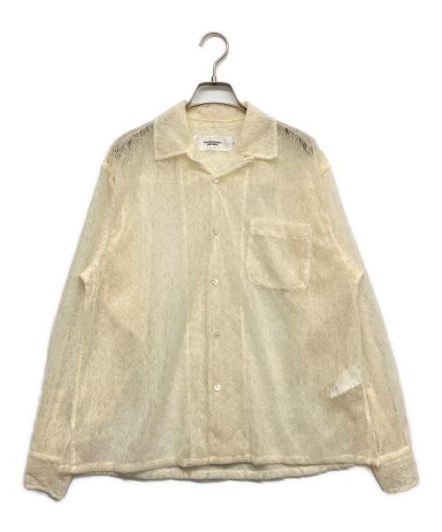 JOHN MASON SMITH（ジョンメイソンスミス）JOHN MASON SMITH (ジョンメイソンスミス) FLOCKY LACE OPEN COLLAR SHIRT アイボリー サイズ:Sの古着・服飾アイテム