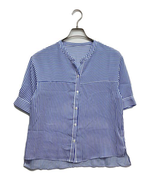 INDIVI（インディヴィ）INDIVI (インディヴィ) 半袖ブラウス ブルー サイズ:38の古着・服飾アイテム