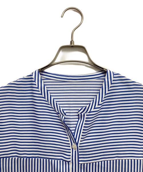 INDIVI（インディヴィ）INDIVI (インディヴィ) 半袖ブラウス ブルー サイズ:38の古着・服飾アイテム