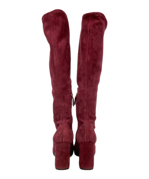 PRADA（プラダ）PRADA (プラダ) ロングレザーブーツ レッド サイズ:35の古着・服飾アイテム