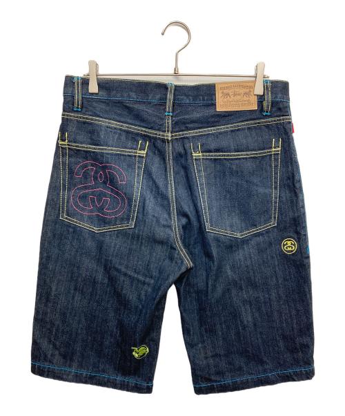stussy（ステューシー）stussy (ステューシー) ROUGH RUGGEDデニムハーフパンツ インディゴ サイズ:81cm (W32)の古着・服飾アイテム