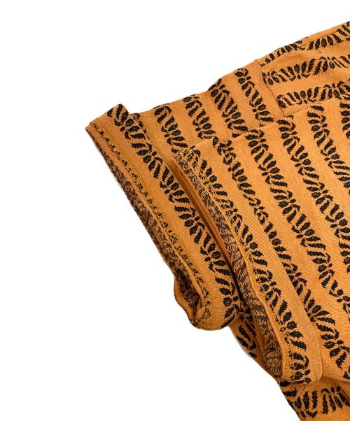 stussy（ステューシー）stussy (ステューシー) 80sジャガードボーダーTシャツ オレンジ サイズ:Mの古着・服飾アイテム