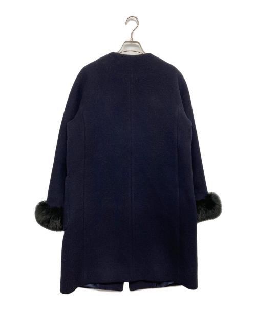 ANAYI（アナイ）ANAYI (アナイ) ノーカラーコート ネイビー サイズ:38の古着・服飾アイテム