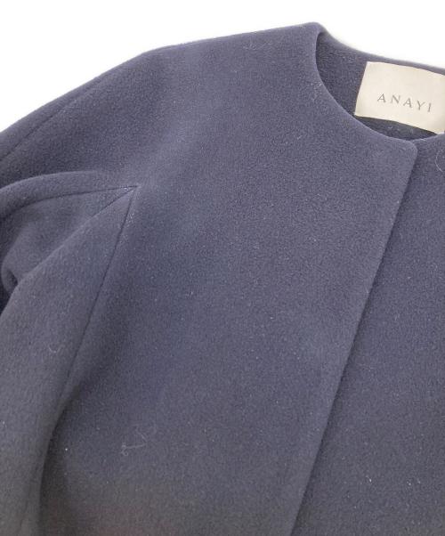 ANAYI（アナイ）ANAYI (アナイ) ノーカラーコート ネイビー サイズ:38の古着・服飾アイテム