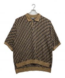Christian Dior×cactus jack（クリスチャン ディオール×カクタス・ジャック）の古着「オブリーク コットン×シルク 半袖ニット」｜ブラウン