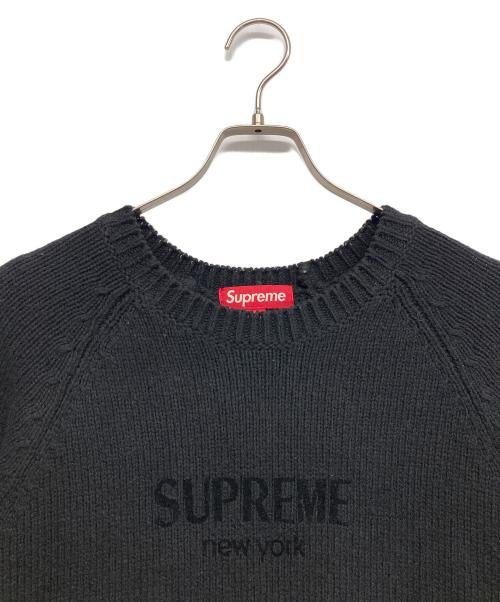 SUPREME（シュプリーム）Supreme (シュプリーム) Flocked Logo Sweater ブラック サイズ:Mの古着・服飾アイテム
