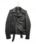 Schottショット）の古着「ワンスター ダブルライダースカウレザージャケット」｜ブラック