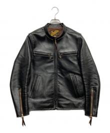 Y'2LEATHER（ワイツーレザー）の古着「ホースシングルライダージャケット」｜ブラック