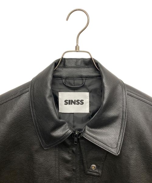 SINSS（シンス）SINSS (シンス) Loose synthetic leather blouson ブラック サイズ:Mの古着・服飾アイテム