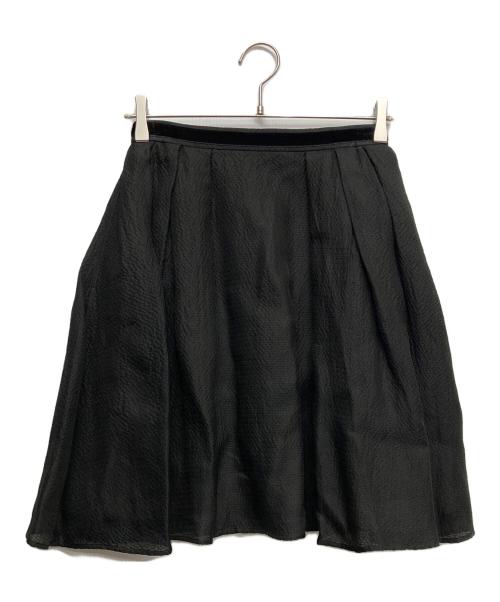 FOXEY（フォクシー）FOXEY (フォクシー) シルク×ウール シアサッカ-ミディアムスカート ブラック サイズ:38の古着・服飾アイテム