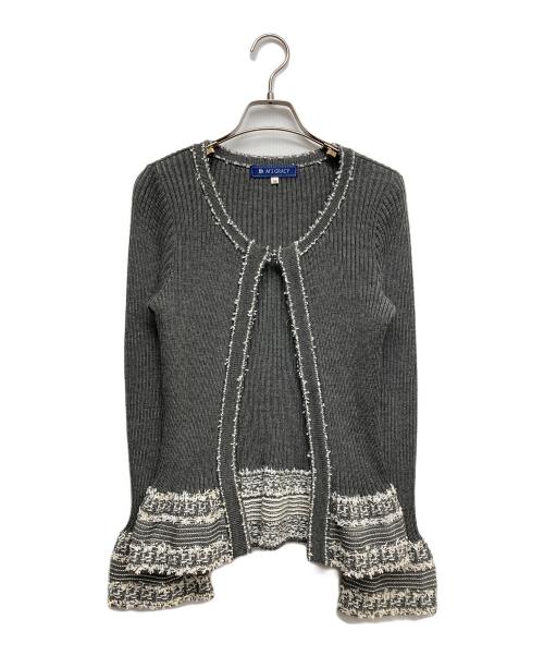 M'S GRACY（エムズグレイシー）M'S GRACY (エムズグレイシー) リブニットカーディガン グレー サイズ:Mの古着・服飾アイテム