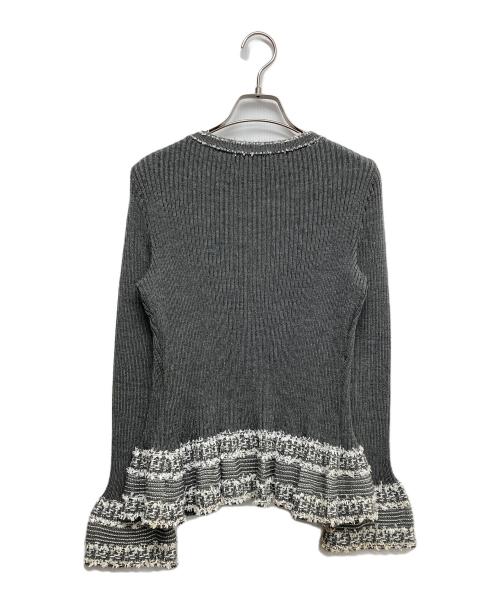 M'S GRACY（エムズグレイシー）M'S GRACY (エムズグレイシー) リブニットカーディガン グレー サイズ:Mの古着・服飾アイテム